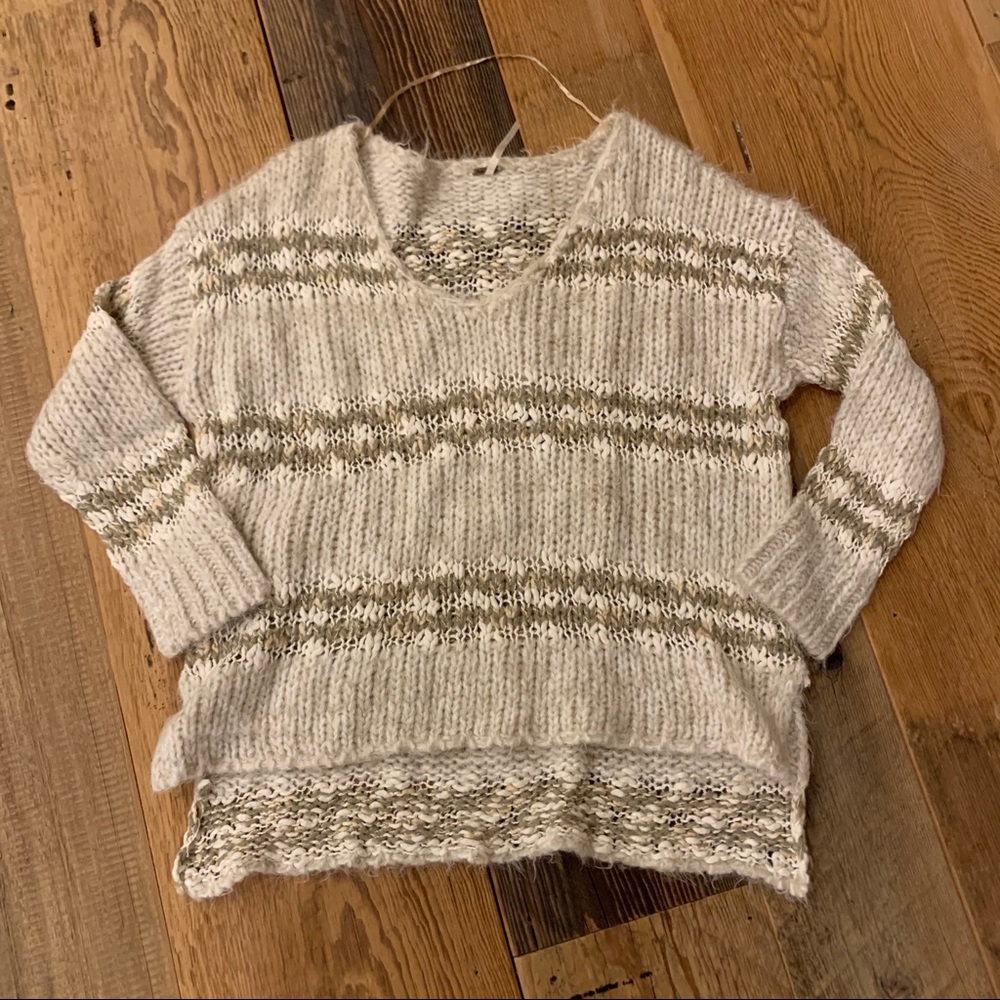 Free People wool blend striped sweater size small